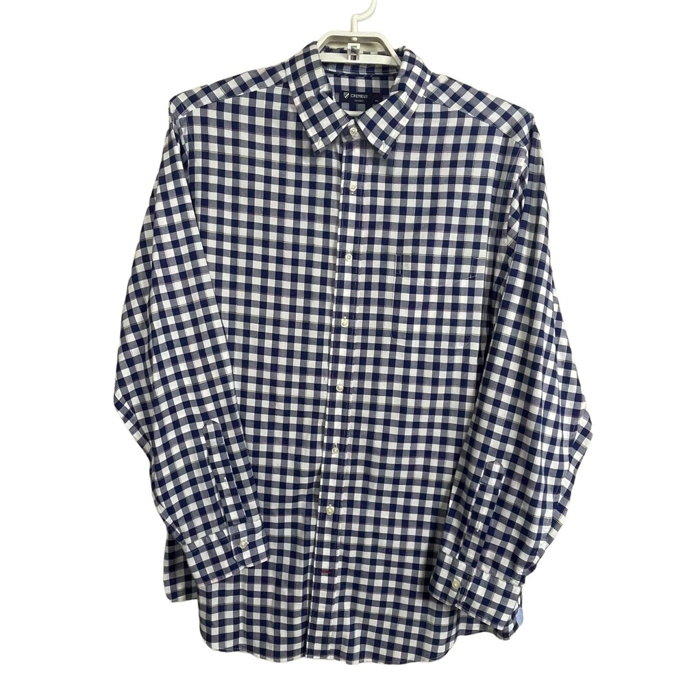 Cremieux Classics Plaid Shirt 2XT Tall Blue White Preppy Casual Everyday Work